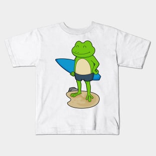 Frog Surfer Surfboard Kids T-Shirt